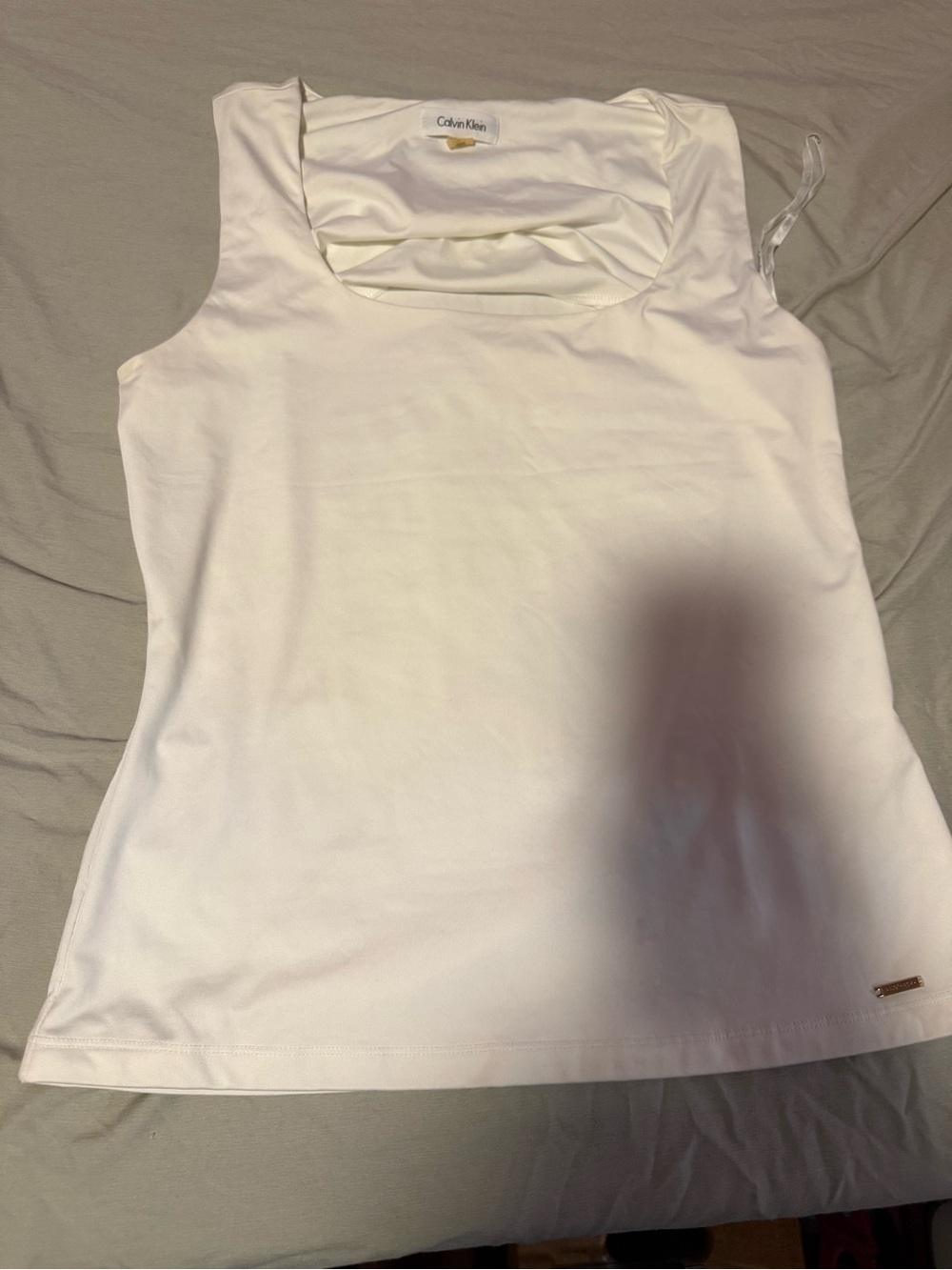 Calvin Klein White Scoop Neck Tank Top